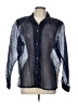 Blair 100% Polyester Polka Dots Blue Long Sleeve Blouse Size L - photo 1