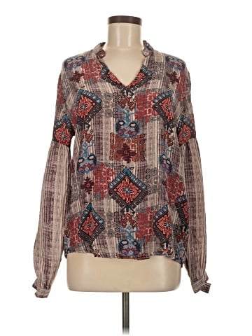 Tolani Long Sleeve Silk Top (view 1)