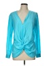 5/48 100% Polyester Teal Long Sleeve Blouse Size L - photo 1
