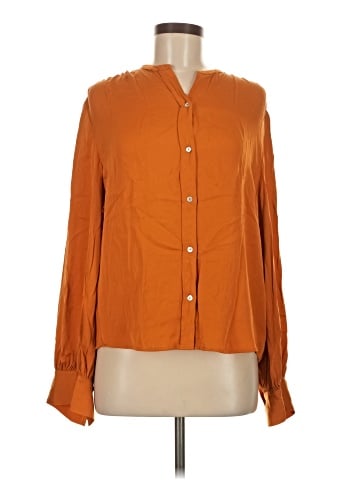 Vince. Long Sleeve Silk Top (view 1)