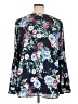 Charming Charlie 100% Polyester Floral Blue Long Sleeve Blouse Size 1X - photo 2