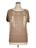 B.l.e.u. Tan Short Sleeve Top Size XL - photo 1