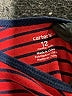 Carter's 100% Cotton Stripes Red Long Sleeve Onesie 9-12 MO / 12 MO - photo 3