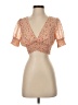 Illa Illa 100% Polyester Orange Short Sleeve Blouse Size S - photo 1