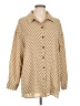 Shein Hearts Tan Gold Long Sleeve Blouse Size L - photo 1