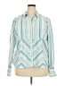 Pennington's Chevron-herringbone Teal Long Sleeve Blouse Size XXL (estimated) - photo 1
