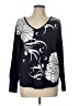 Chico's Floral Blue Pullover Sweater Size Lg (2) - photo 1