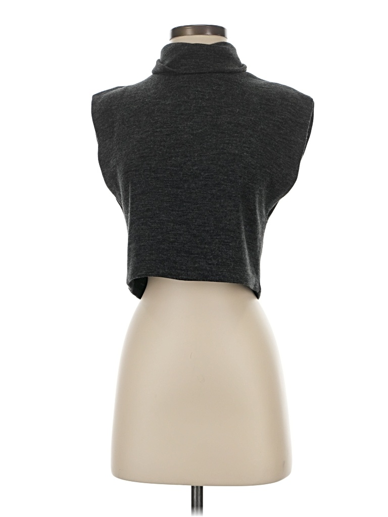 Pre-owned Zara Short Sleeve Turtleneck In Gray