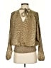 MICHAEL Michael Kors 100% Polyester Animal Print Gold Long Sleeve Blouse Size S - photo 1
