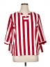 Unbranded 100% Polyester Stripes Red 3/4 Sleeve Blouse Size 0X - photo 1