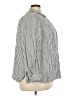 Terra & Sky 100% Viscose Stripes Silver 3/4 Sleeve Blouse Size 3X - photo 4