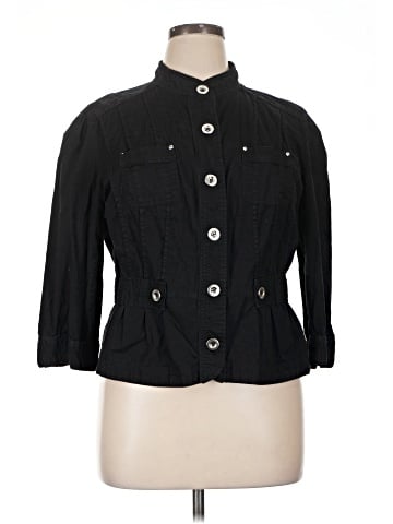 Christopher & Banks 3/4 Sleeve Button-Down Shirt (view 1)