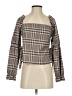 Line & Dot Brown Long Sleeve Blouse Size S - photo 1