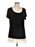 AB Studio Black Short Sleeve Top Size L - photo 1