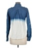 Dina Be Color Block Blue Long Sleeve Button-Down Shirt Size M - photo 2