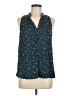 David Lerner 100% Polyester Stars Teal Sleeveless Blouse Size M - photo 1