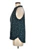 David Lerner 100% Polyester Stars Teal Sleeveless Blouse Size M - photo 5