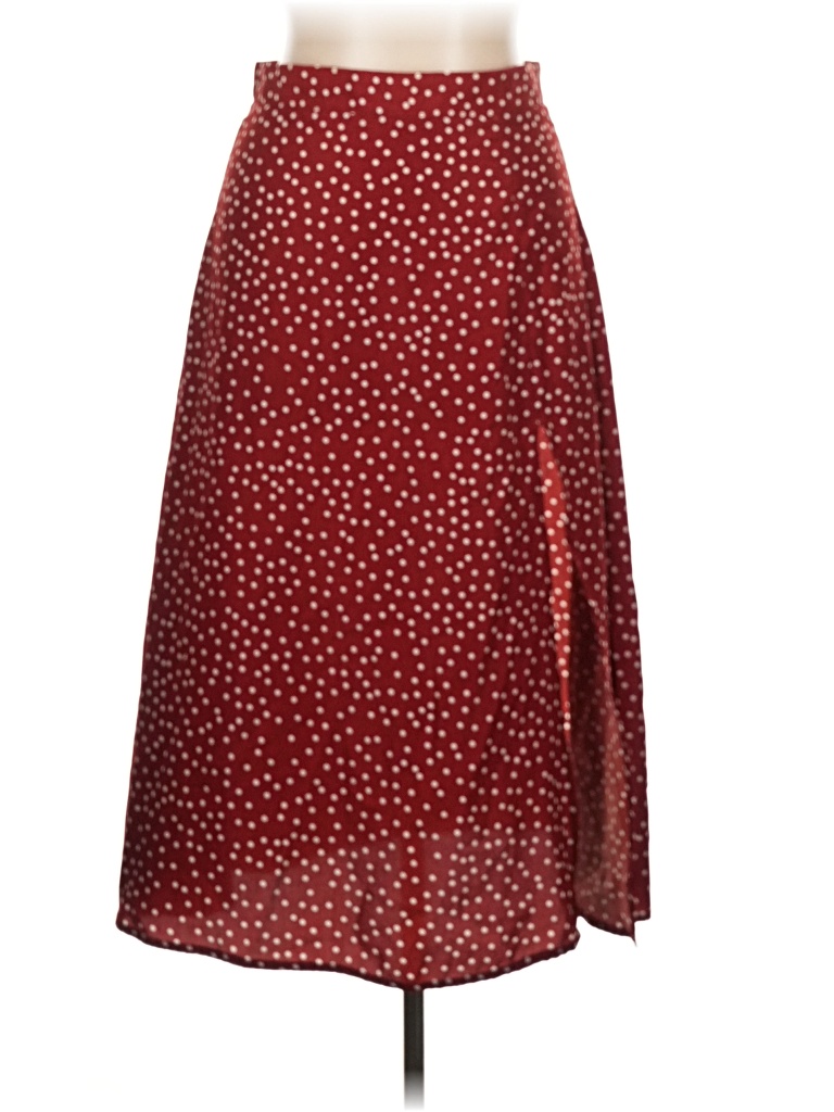 Pre-owned Shein Casual Skirt In Burgundy
