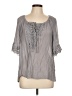 Shein Gray 3/4 Sleeve Blouse Size L - photo 1