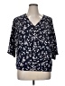 Unbranded 100% Polyester Blue 3/4 Sleeve Blouse Size XL (estimated) - photo 1