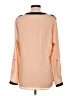 Assorted Brands 100% Polyester Color Block Tan Long Sleeve Blouse Size L - photo 2