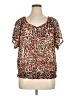 Apt. 9 100% Nylon Animal Print Brown Short Sleeve Blouse Size 1X - photo 1