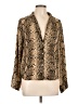 Index 100% Polyester Animal Print Gold Long Sleeve Blouse Size L - photo 1