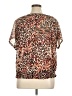 Apt. 9 100% Nylon Animal Print Brown Short Sleeve Blouse Size 1X - photo 2
