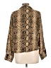 Index 100% Polyester Animal Print Gold Long Sleeve Blouse Size L - photo 2