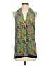Drew Aztec Or Tribal Print Checkered-gingham Chevron-herringbone Ombre Multi Color Green Sleeveless Blouse Size S - photo 1