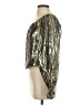 Ramy Brook Metallic Silver Gold Long Sleeve Silk Top Size XS - photo 5