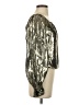 Ramy Brook Metallic Silver Gold Long Sleeve Silk Top Size XS - photo 4