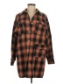 Simplee 100% Polyester Plaid Brown Coat Size M - photo 1