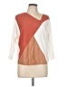 Aaeda Color Block Orange 3/4 Sleeve Top Size L - photo 1