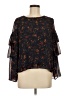 Madewell 100% Polyester Floral Blue Black 3/4 Sleeve Blouse Size M - photo 1