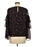 Madewell 100% Polyester Floral Blue Black 3/4 Sleeve Blouse Size M - photo 2