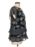 CAbi 100% Polyester Floral Black Short Sleeve Blouse Size L - photo 4