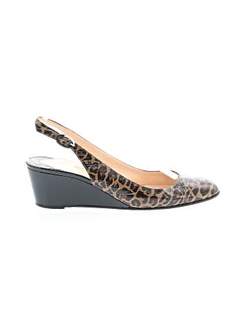 Christian Louboutin Patent Leather Animal Print Slingback wedges (view 1)