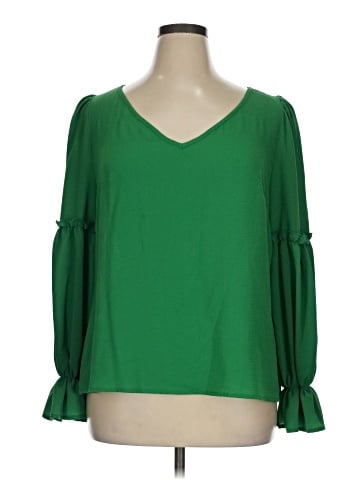 Shein Curve 3/4 Sleeve Blouse (view 1)