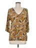 MICHAEL Michael Kors Paisley Gold 3/4 Sleeve Blouse Size M - photo 1