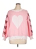 Shein Curve Hearts Pink Pullover Sweater Size 14 Plus (1) - photo 1