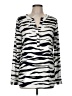 Ann Taylor Animal Print Ivory Long Sleeve Blouse Size 8 - photo 1