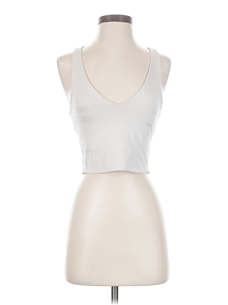 Pre-owned Beyond Yoga Tank Top Silver Halter Neckline Tops
