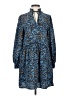 Joy Joy 100% Polyester Animal Print Blue Casual Dress Size XS - photo 1