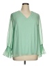 JM Collection 100% Polyester Green 3/4 Sleeve Blouse Size XL - photo 1