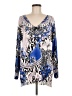 Boston Proper Animal Print Blue Pullover Sweater Size M - photo 1