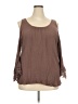 Lovesick 100% Rayon Brown 3/4 Sleeve Blouse Size 2X Plus (2) - photo 1