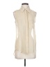Scooter Brown 100% Polyester Ivory Sleeveless Blouse Size S - photo 1