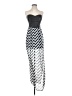 Sans Souci 100% Polyester Chevron-herringbone Silver Black Cocktail Dress Size S - photo 1
