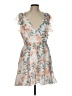 Here Comes the Sun 100% Polyester Floral Tan Cocktail Dress Size L - photo 1